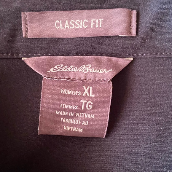 Eddie Bauer Womens Black Classic Fit Button Up Casual Office Shirt- Sz-XL - Picture 10 of 16